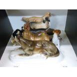 Beswick basset hound, large Royal Dux dog, Sylvac,