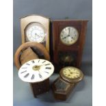 Four various wall clocks including Wurttemberg,