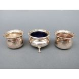 A pair of George V hallmarked silver open salts, Sheffield 1921, maker Atkin Brothers,