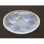 Sabino opalescent glass footed dish decorated with swallows in flight,