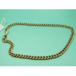 A 9ct gold fob watch chain/ necklace, 35.