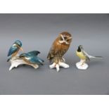 Three Karl Ens porcelain birds