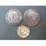 Two George III crowns, 1818 and 1820 both fine or near fine,