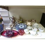A collection of ceramics, glass and silver plate,