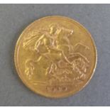 A 1910 gold half sovereign with Sydney mint mark
