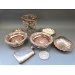 Oxford University Athletic Club medallion, plated shell dishes,