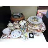 A quantity of collectable ceramics to include Masons, Bradford Exchange, Royal Doulton,