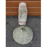A natural stone staddle stone (H80cm)
