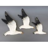 A set of three Beswick Seagull wall plaques