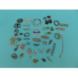 A collection of paste jewellery to include Georgian buckle, Art Deco buckle, buckles,