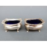 A pair of Edward VII hallmarked silver open salts with graduated edge,