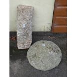 A natural stone staddle stone (H80cm)