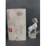 A boxed Lladro figure of a goat from the Zodiac series,