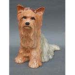 Royal Doulton large model of a Yorkshire terrier with bow on head,