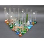 Forty Whitefriars style glass control bubble bud or posy vases,