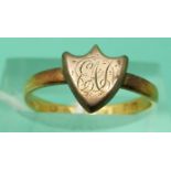 A 22ct gold signet ring, 2.