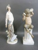 Lladro figures Don Quixote and Pan with Cymbals