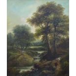 J Barker pair of 19thC oil on canvas,