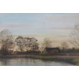 Alan England framed and glazed local interest watercolour 'Evening at Frampton' signed bottom right