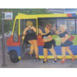 Beryl Cook (1926 -2008) framed signed print 'Bus Stop',