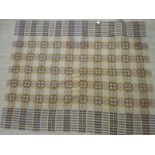 Welsh wool blanket, Caernarfon pattern on an ochre ground,