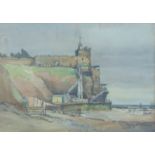 Mary Willliams framed watercolour 'Jacob's Ladder Sidmouth' of a coastal scene signed lower right,