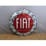 A Fiat circular enamel sign,