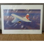 Philip E West signed limited edition 135/750 print "Farewell Concorde" 51 x 72cm,