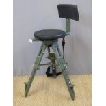 Idleback shooting chair with individually adjustable legs,