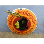 Indian Motorcycle Company, circular enamel sign,