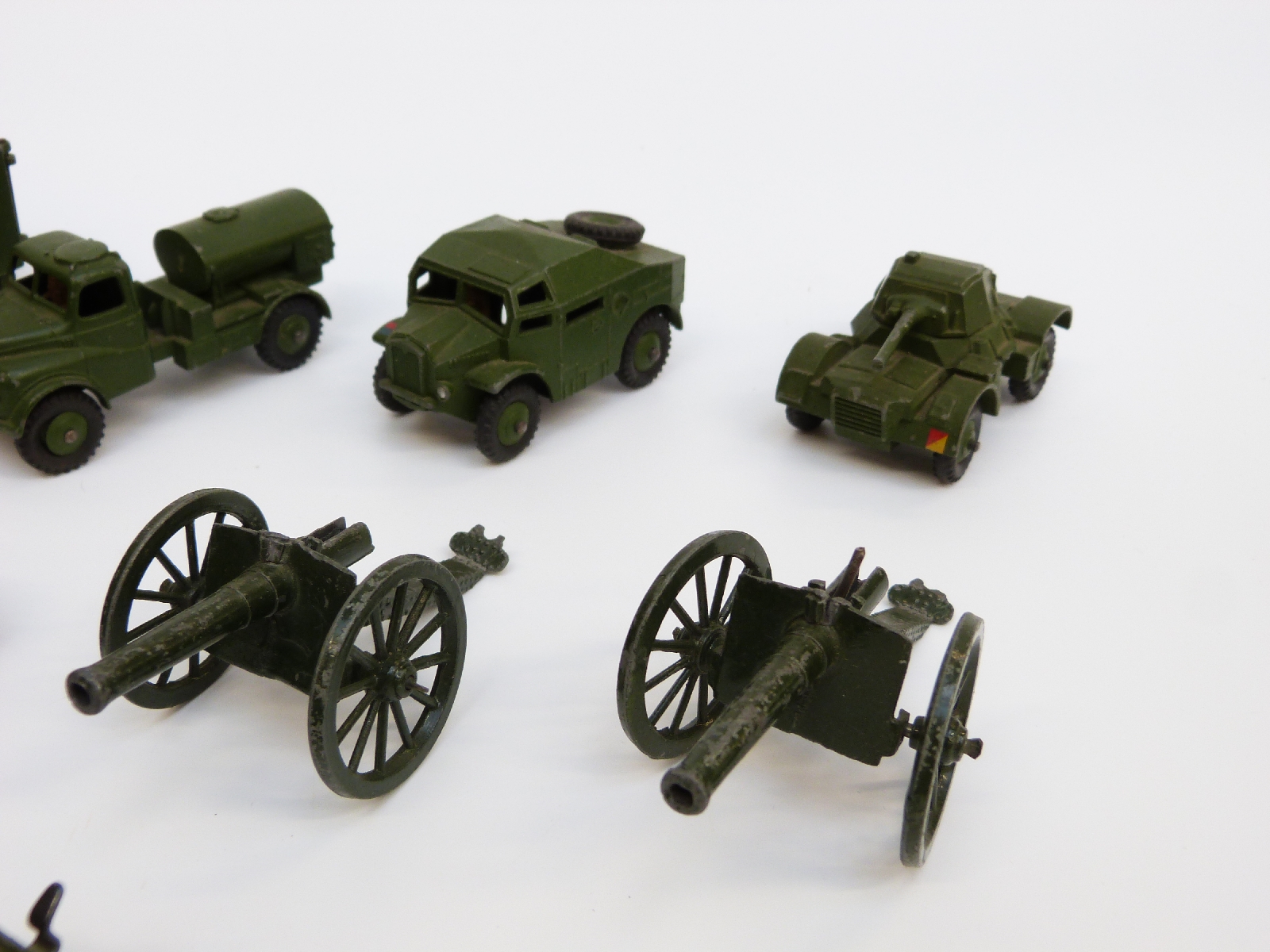 Ten Dinky Toys and Supertoys diecast model military vehicles including Military Ambulance, - Image 5 of 9