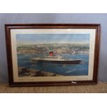 A Cunard Line framed advertising print R.M.