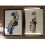 Mark Palumbo signed motor racing print dated 13-7-91, 43 x 63cm,