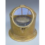 A brass ship's compass/binnacle, the compass marked Sestrel No B4/27734L/60,