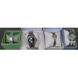 Four wristwatches comprising an Accurist Chronograph, AB Digital, Accurist and Oasis,