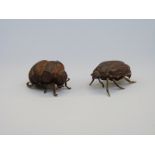 A bronze beetle and bumblebee, probably late 19th/20thC,