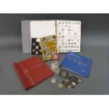 An amateur coin collection including small silver content, Charles II 6d,