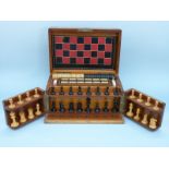 A late 19th/20thC brass bound mahogany games compendium, possibly by F.H.