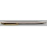 Montblanc Noblesse slimline pencil with brushed steel, gold plated fittings and black star pusher,