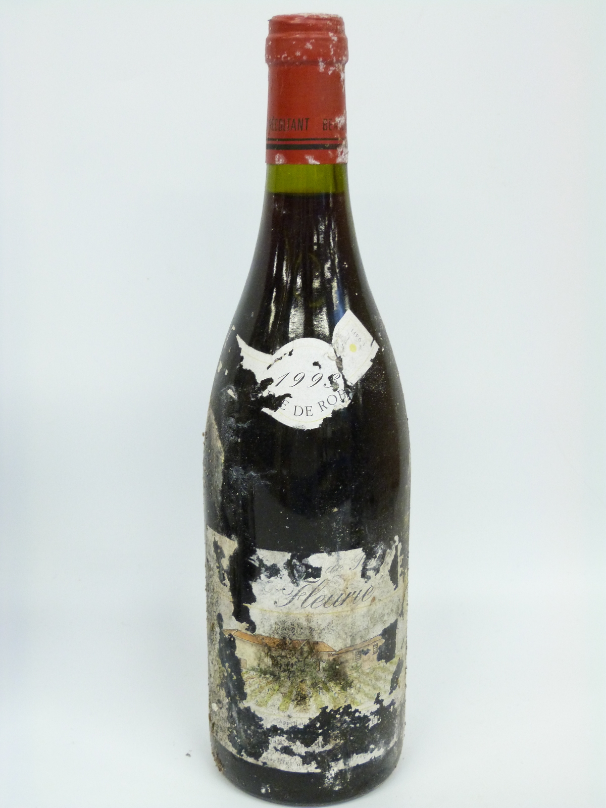 Seven bottles of Fleurie red wine circa 1993 (partial or no labels) all 75cl - Image 4 of 5