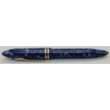 Sheaffer balance blue marble White Dot ballpoint pen