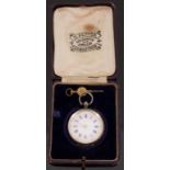 Hallmarked silver ladies pocket watch with gold hands,