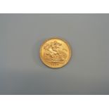 A 1929 gold full sovereign,