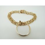 A 14ct gold bracelet made up of double links, 22.