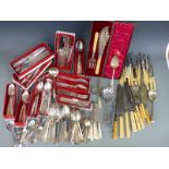 A large collection of plated cutlery including an extensive six place setting of Community plate in