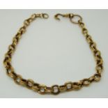 An early Victorian gold bracelet made up of graduated oval links, 7.