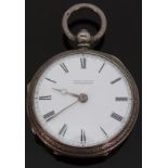 John Mason of Rotherham hallmarked silver open faced ladies pocket watch with Roman numerals,