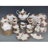 A collection of Royal Albert Old Country Roses tea ware, approximately 57 pieces including teapot,