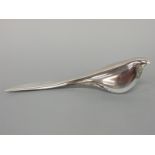 Georg Jensen silver and glass bird letter opener, also marked Allan Scarff 485, length 19.5cm.