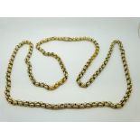 A Victorian yellow metal necklace, 40.